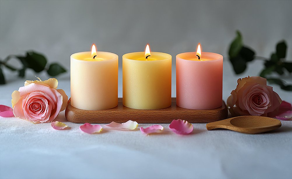 Elegant Scented Candles and Roses